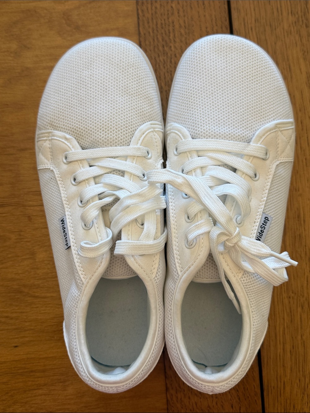 WideStep - White Barefoot Mesh Lace-Up Sneakers‎ - Picture 5 of 6